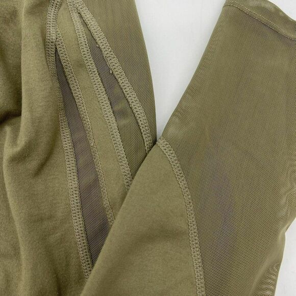 Gymshark Olive Green Ankle Leggings Mesh Panel Cutouts Size XS - Picture 2 of 7